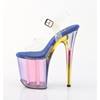 Pleaser - FLAMINGO808HT Sandale à bride à la cheville, Pole dance chaussures - Bleu/Arc En Ciel Product image